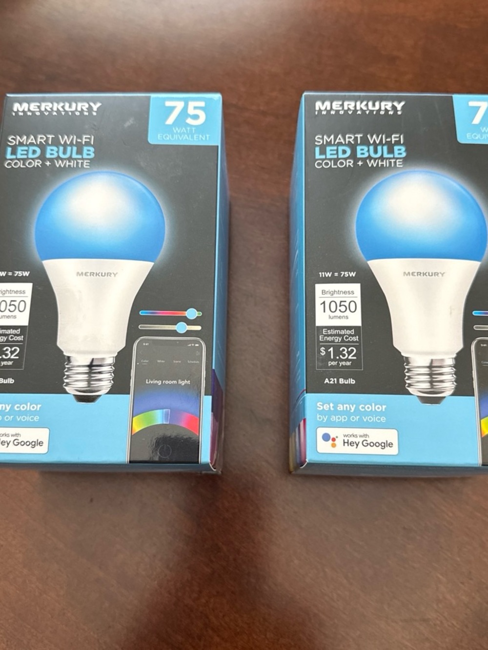 Merkury Smart Wi‑Fi LED Bulb - Blue/White